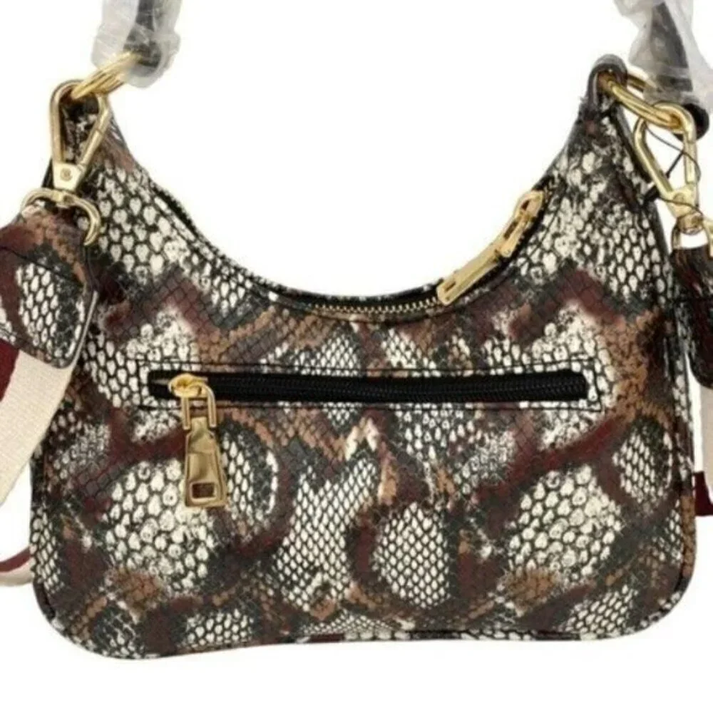 INC International Concepts Zaree Snakeskin Python Print Shoulder Crossbody Bag
